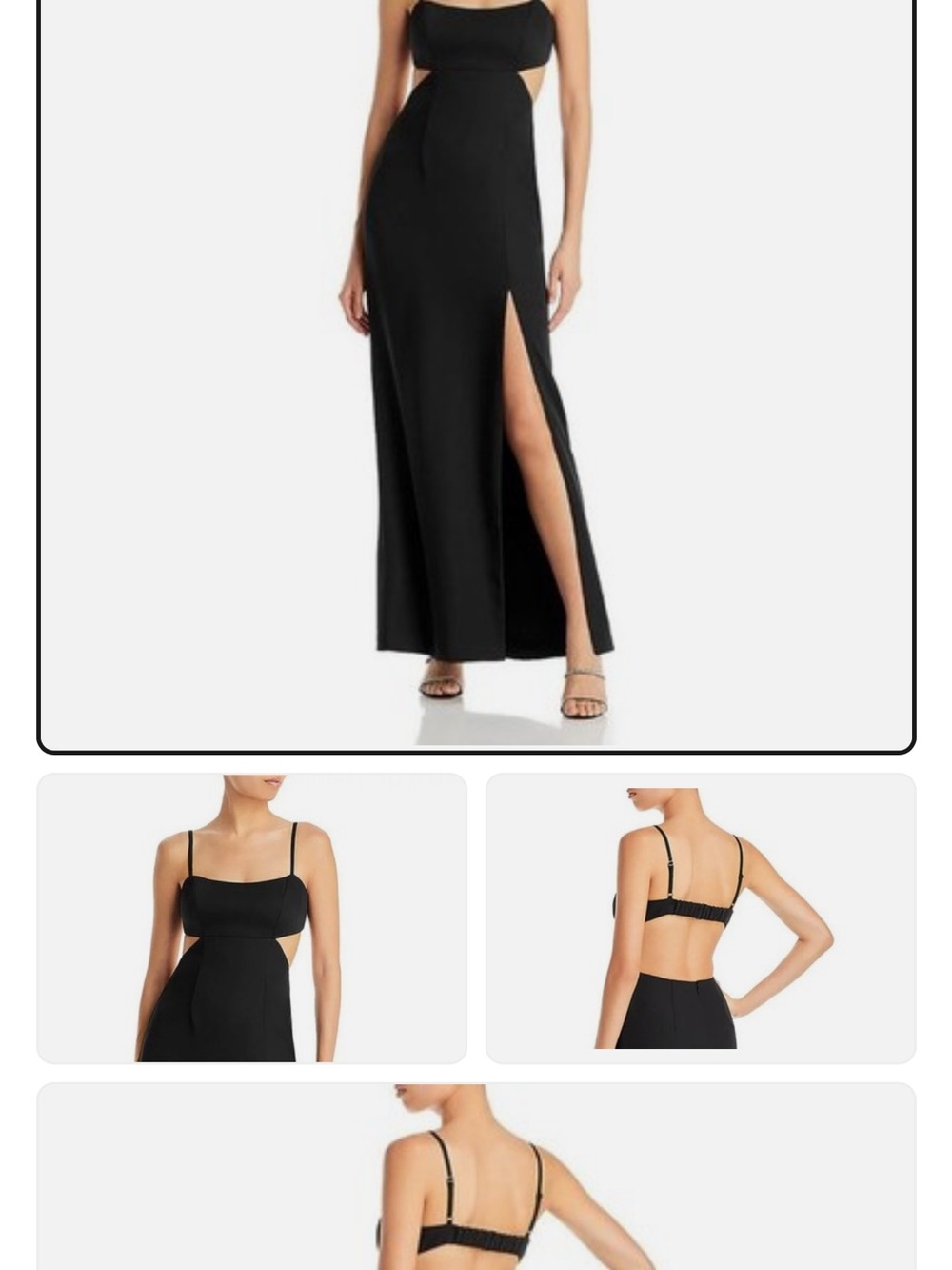 Aqua Black Maxi Slip Dress with Adjustable Straps